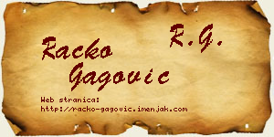 Racko Gagović vizit kartica